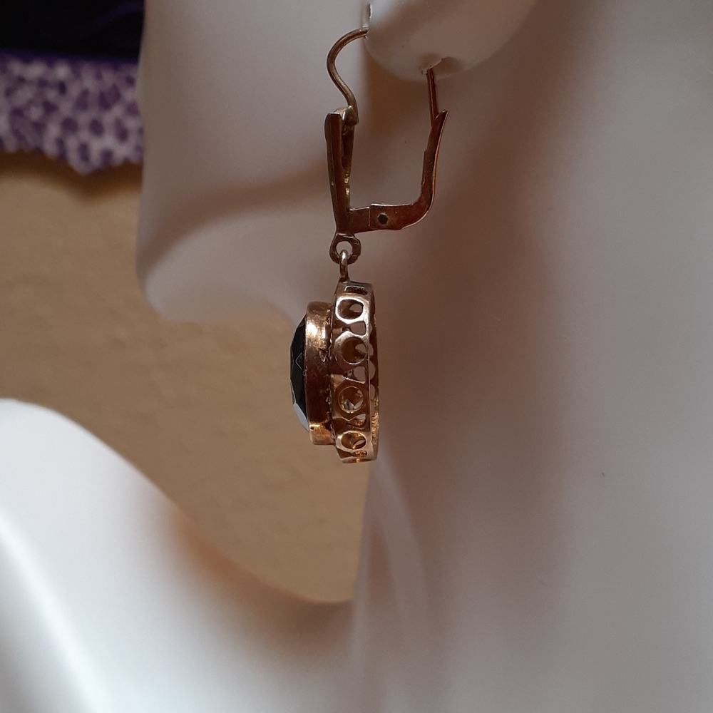 14k gold Hematite white sapphires - Picture 7 of 9